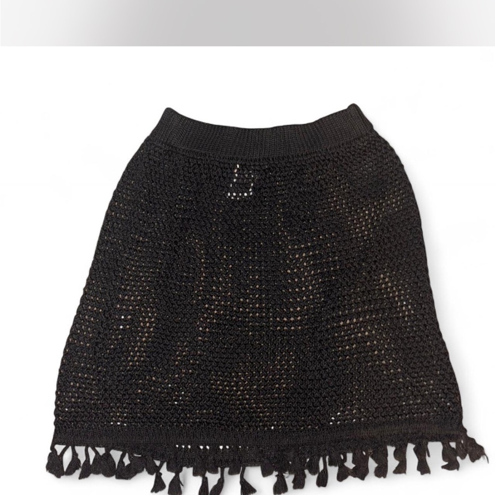 SHEIN Black Crochet A-Line Skirt